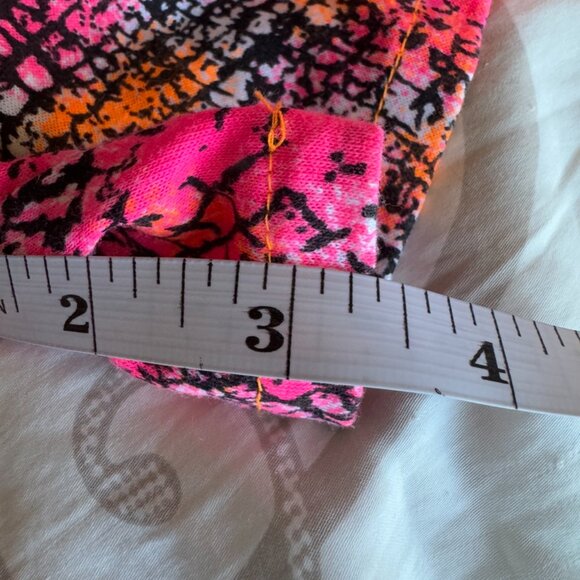 90s Vintage Neon Pink And Orange One Piece Swimsuit and Beach Shorts - Picture 14 of 15